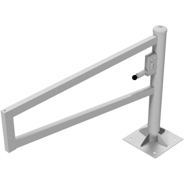 Swiveling gates | to be fixed by plugs, hot-dip galvanized | total width: 1500 mm | with Euro profile cylinder lock